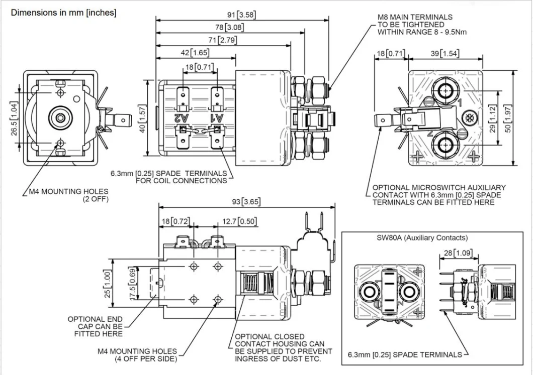 Forklift Parts Original/OEM 24V 125A Sw80-65 Albright Contactor