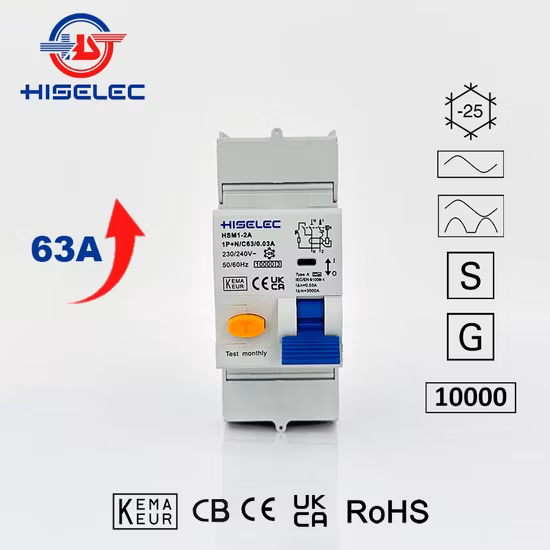 10ka Curto-Circuito Breadking Capacidade RCBO Eletromagnético de Alta Qualidade